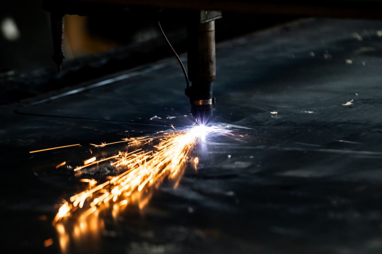 Laserschweissen. Ein Laserschweißgerät in Action